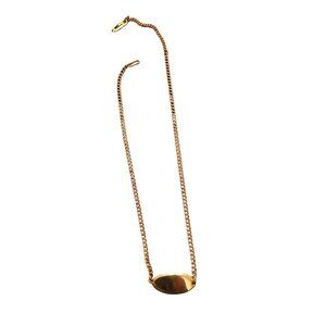 Antique Gold Filled 10" Chain Necklace With Plate (A8195)